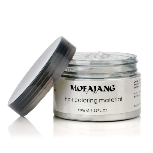 Miniatura 2 de MOFAJANG - Tinte de cera unisex para el cabello, color crema, barro, pomada de peinado natural, lavable temporal, fiesta cosplay (blanco)