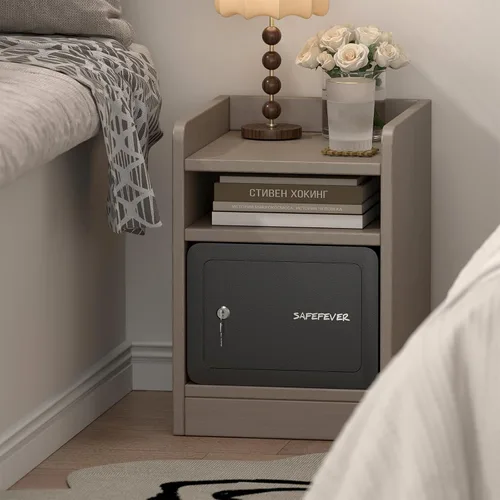 Miniatura 6 de Caja fuerte pequeña, mini caja de seguridad con cerradura de llave, caja fuerte de pared cúbica de 0.23 para joyas en efectivo, cajas fuertes