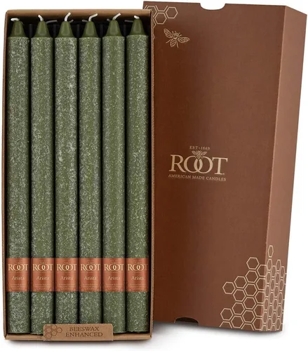 Miniatura 16 de Root Candles Juego de velas de cena sin perfume de 12 unidades, sin goteo, Timberline™ Arista™ mejoradas, 9 pulgadas, verde salvia