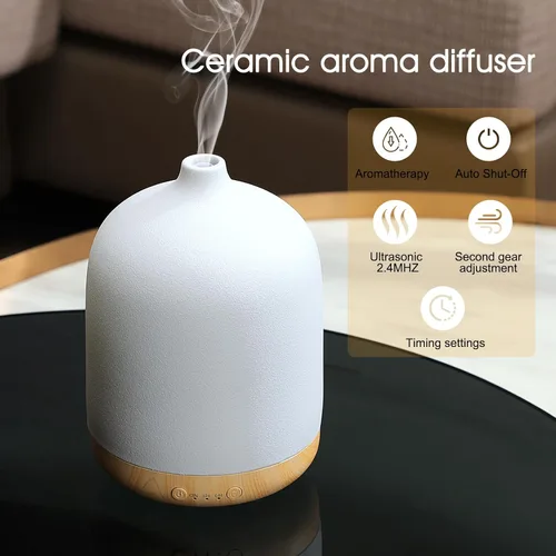 Miniatura 6 de Difusores de aceite esencial de cerámica para el hogar, difusor de aire decorativo para aromaterapia, difusor de aire, desactivadores de aroma Negro