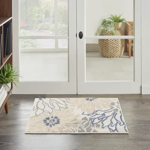 Miniatura 24 de Nourison Passion - Alfombra azul, de 6 pies, 7 pulgadas x 9 pies, 6 pulgadas, floral, campestre, fácil de limpiar, no desprende pelo