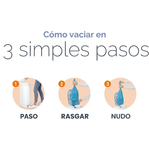 Miniatura 6 de Diaper Genie Juego de regalo exclusivo Incluye recarga fácil de rollo con 48 bolsas Capacidad para hasta 2256 pañales para recién nacidos