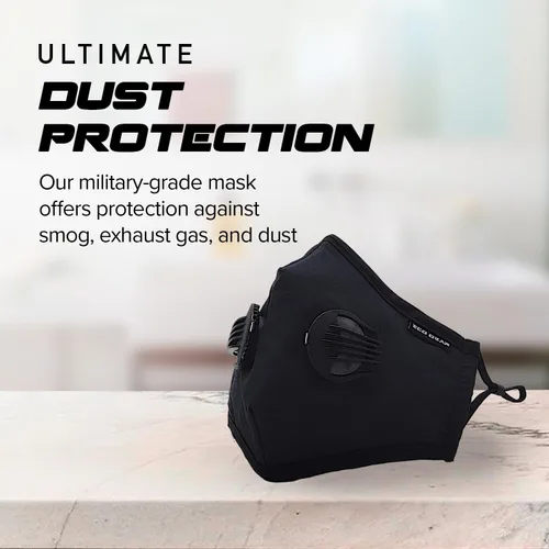 Miniatura 2 de ECO-GEAR Máscara facial anticontaminación, respirador de partículas, máscara para polvo, gases de escape, humo, humo, polen y humos, máscara bucal