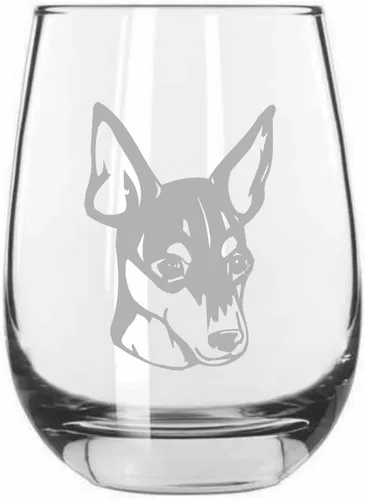 Miniatura 56 de Sakhalin Husky Dog - Copa de vino grabada personalizada de 15.25 onzas sin tallo