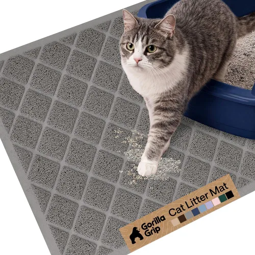 Miniatura 41 de Gorilla Grip - Tapete para atrapar la arena del arenero de gatos, 100% impermeable, fácil de limpiar, respaldo texturizado, suelos más limpios, se
