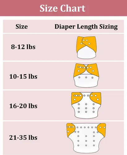 Miniatura 8 de babygoal AWJ Pañales de tela con panel abdominal, paquete de 13, 6 fundas de pañal con 6 insertos y bolsa seca para humedad, ajustables, lavables