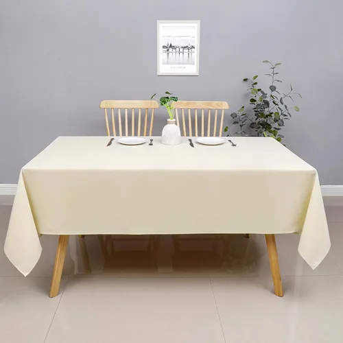 Miniatura 6 de Wewoch Mantel rectangular beige resistente a las arrugas, tela lavable para comedor, cocina, fiestas, bodas y uso al aire libre, 60 x 84 pulgadas