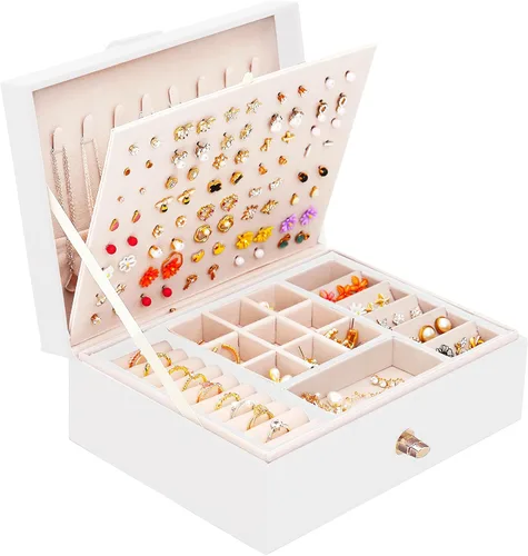 Joyero para niñas, caja organizadora de joyas, organizador de aretes, organizador de aretes, organizador de aretes, organizador de aretes, caja de