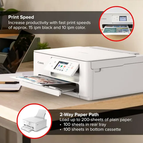 Miniatura 3 de Canon PIXMA TS7720 Impresora inalámbrica de inyección de tinta a color todo en uno - Impresión, copia, escanea, dúplex automático, 15/10 PPM