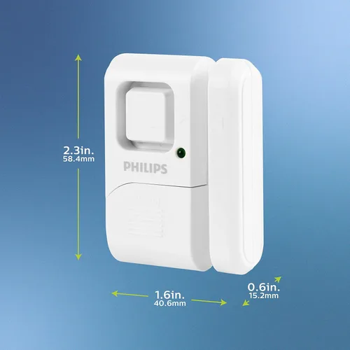 Miniatura 2 de Philips Alarma de seguridad personal para ventanas y puertas, paquete de 4, protección de bricolaje, alerta antirrobo, inalámbrico, timbre/alarma