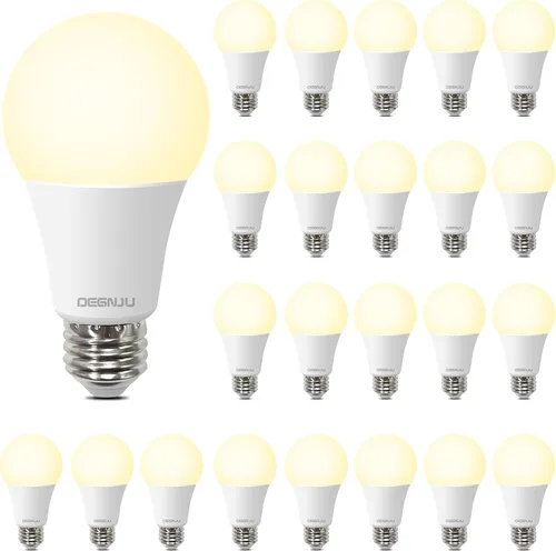 Miniatura 9 de DEGNJU - Bombillas LED A19 13 W, equivalente a 100 W, 2700 K, luz blanca suave, 1500 lúmenes, base E26, no regulable, 13 W de luz blanca brillante