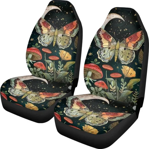 Miniatura 22 de INSTANTARTS Fundas de asiento de coche con diseño de dalia estética, solo para asientos delanteros, protector de asiento de vehículo, 2 unids/set