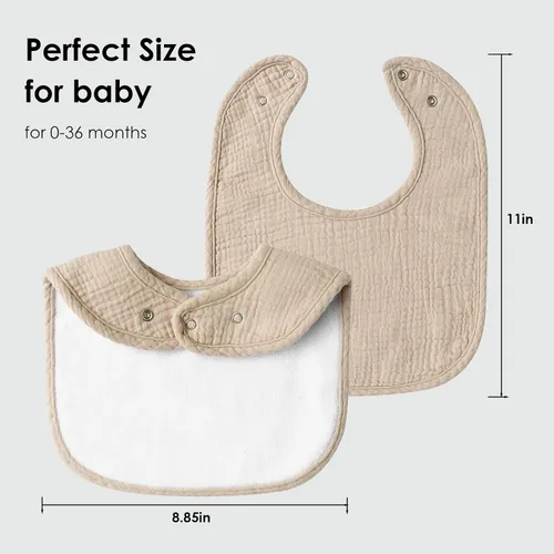 Miniatura 3 de Baberos de muselina para niños y niñas, baberos de algodón suave, baberos de babeo y dentición para bebés, recién nacidos