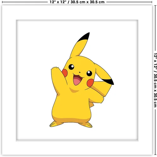Miniatura 7 de Trends International Gallery Pops Pokemon - Pikachu Waving Pose - Arte de pared, versión enmarcada blanca, 12 x 12 pulgadas Versión enmarcada