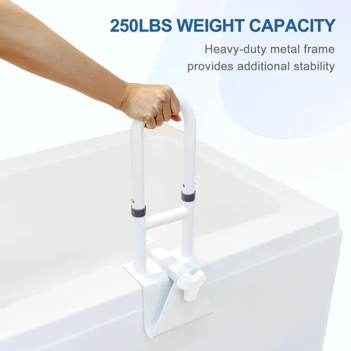 Miniatura 5 de HEPO Barra de seguridad ajustable para bañera para ancianos, barra de agarre para bañera para baño, abrazadera de mango de bañera de asistencia