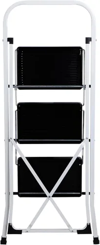 Miniatura 9 de ZENY Taburete plegable de escalera de 3 escalones con pedal antideslizante ancho, mango conveniente, taburete de acero portátil, escalera de acero