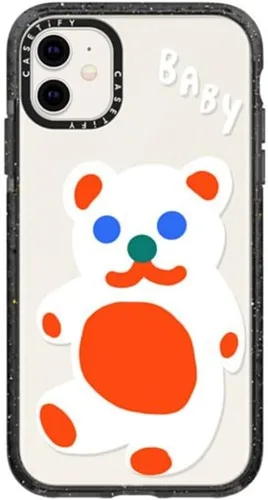 Miniatura 145 de CASETiFY Impact - Funda para iPhone 11 - Flower Power Retro - Negro Transparente