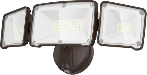 LEPOWER Luces de seguridad LED de 3500 lm del anochecer al amanecer al aire libre, luz de inundación al aire libre de 35 W con fotocélula, 5500 K,