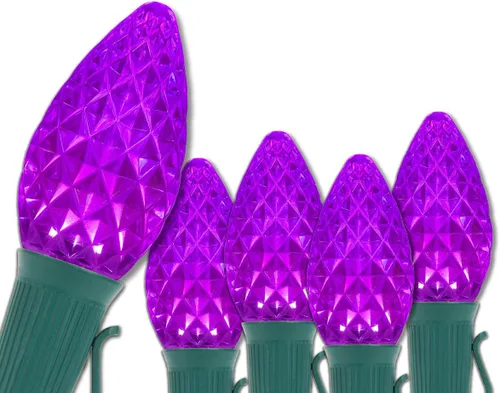 Miniatura 9 de Wintergreen Lighting C7 OptiCore - Luces de Navidad comerciales – Bombillas LED resistentes en cable verde (100 luces, 100 pies, verde/blanco frío)
