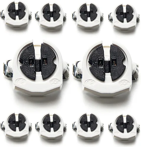 Miniatura 4 de Othmro Enchufes de luz, 10 unids T5 sostenedor, 2A PC de plástico AC 500 V 100 grados de luz fluorescente, F288A Base de una sola cabeza lápida