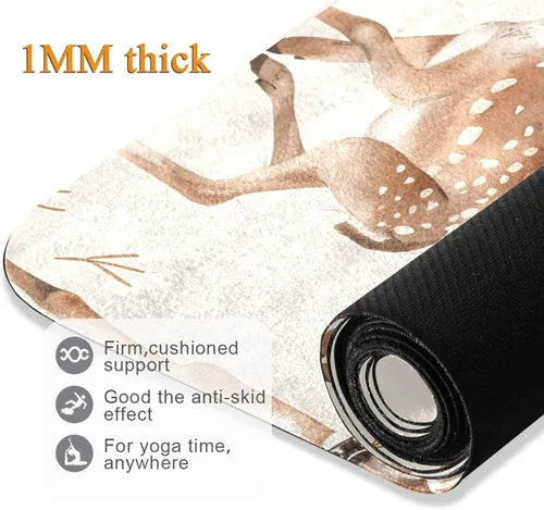 Miniatura 5 de Deer Yoga Mat Non Slip Thick Kids Eco Friendly Rubber Workout Foldable Yoga Mat Women Exercise