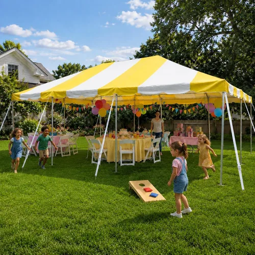 Miniatura 9 de Party Tents Direct Carpa para Fiesta de 20x30 - Marco de Acero - Gazebo al Aire Libre, Pabellón, Sombrilla para Sol, Refugio para Acampada - Verde