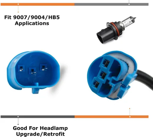 Miniatura 3 de iJDMTOY 9007 HB5 - Cables de fusión de 2 vías compatibles con el uso de conversión de retroadaptación de luz del mercado de accesorios