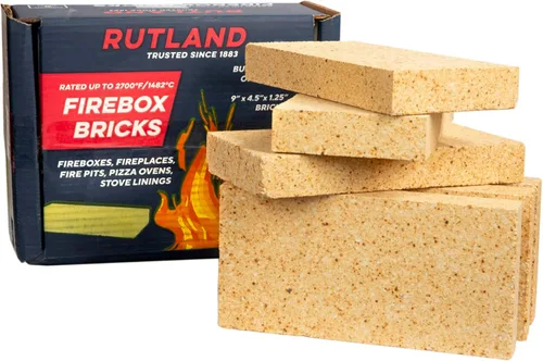 Miniatura 11 de Rutland - Ladrillos refractarios para chimeneas de leña y estufas de leña, calor nominal para uso residencial, color marfil, caja de 6