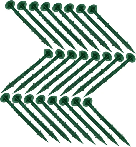 Yardwe 100 estacas de paisaje, estacas de jardín, estacas de jardín para red, estacas de tela de paisaje, estacas de paisajismo, estacas de tela de