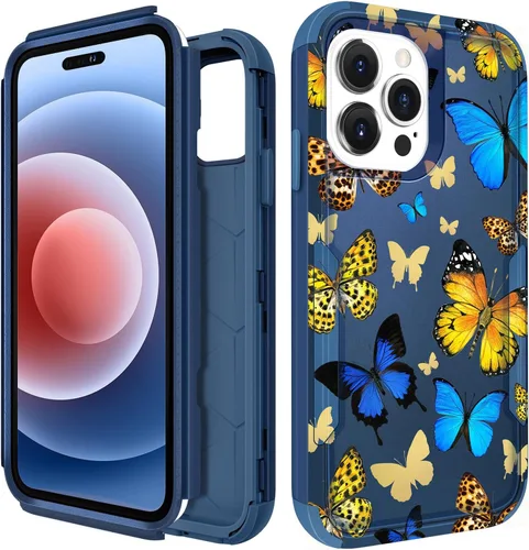 Miniatura 90 de para iPhone 11 - Funda para mujeres y niñas, diseño único estético, mariposa azul kawaii para adolescentes, funda protectora resistente, dura, a