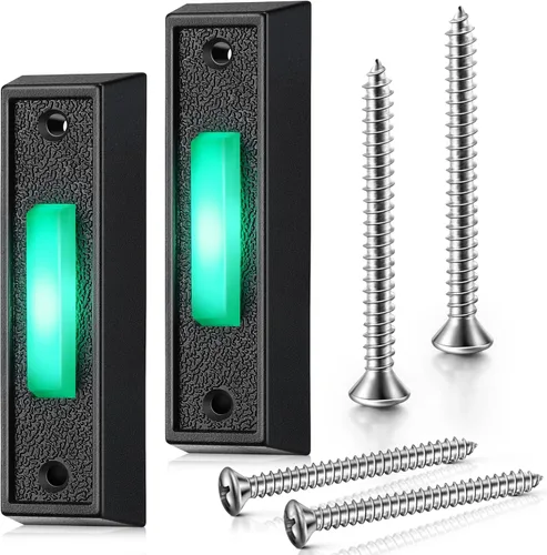 Miniatura 8 de Saillong Botón de timbre con iluminación LED con cable, botones de timbre de repuesto para puerta de garaje, botón de montaje en pared, interruptor