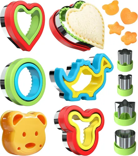 Cortador y sellador de sándwich, cortador de sándwich para niños 5 piezas (GRANDE), preparador de sándwiches sin corteza, ideal para fiambrera y