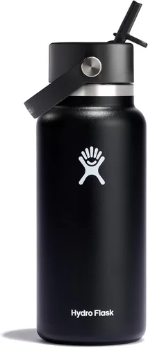 Miniatura 28 de Hydro Flask Botella de agua – Acero inoxidable aislado – Tapa flexible con popote de boca ancha, antiderrames, a prueba de fugas y recargable en 32