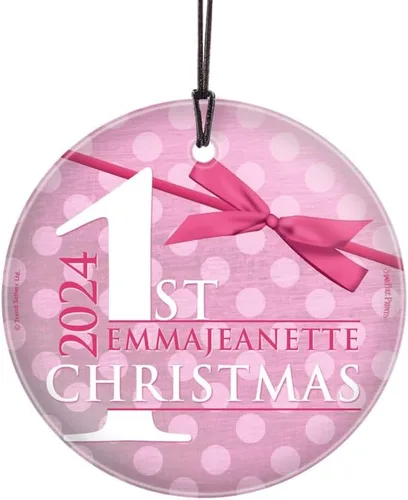 Miniatura 14 de Baby's First Christmas 2025 - Impresión de cristal colgante – Personalizar con año y foto – Diseño minimalista – Impresiones Starfire de 3.5