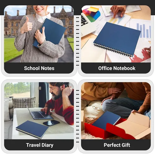 Miniatura 7 de EUSOAR - Cuaderno de espiral con tapa dura, paquete de 3 B5 de 7.3 x 10.2 pulgadas, 5 divisiones, cuaderno rayado para la universidad, bloc de notas