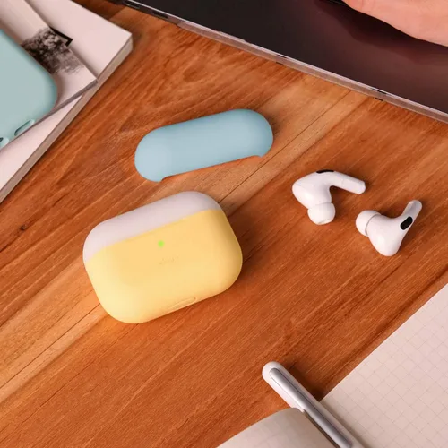 Miniatura 3 de elago Duo - Funda compatible con AirPods Pro, 2 tapas + 1 cuerpo, soporta carga inalámbrica, [azul coral, azul brillante + amarillo]
