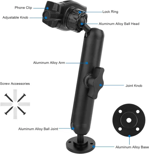 Miniatura 3 de Mippko Soporte de pared para camión, coche, barco, pared, escritorio, compatible con iPhone/Nexus/HTC/LG/Huawei/teléfonos inteligentes, ajuste