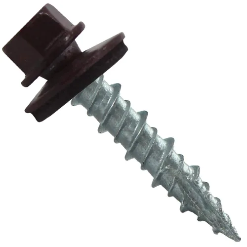 Miniatura 14 de Tornillos para techo de metal: (250) 10 x 1 sin pintura galvanizados con cabeza hexagonal para techo de chapa. Tornillos autoiniciados de metal