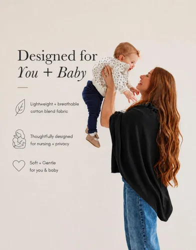 Miniatura 2 de Poncho transpirable para lactancia – Elegante bufanda multiusos para lactancia materna, funda de asiento de coche y manta de bebé para madres