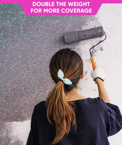 Miniatura 3 de LEVAKA - Aditivo de pintura con purpurina para paredes, purpurina holográfica plateada para pintar paredes, añade a la pintura interior o exterior