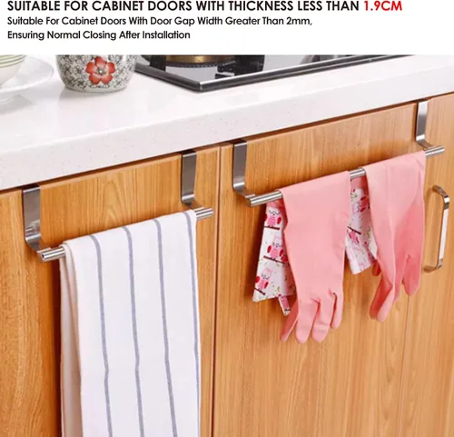 Miniatura 4 de Toallero retráctil para colocar sobre la puerta, toallero para gabinete, de acero inoxidable retráctil, para cocina, sobre el gabinete, toallero
