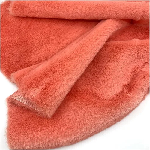 Tela de piel sintética lanuda de felpa corta, suministros de tela de coser, súper suave y esponjosa, lujosamente cómoda para suministros de Rojo 3