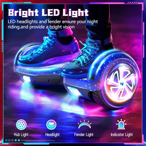 Miniatura 5 de SISIGAD Scooter, 6.5" Flash Wheels & Corlorful LED Lights, All for Girls Boys Kids Ages 6+ H-Star Azul