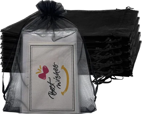 Miniatura 16 de Jexila 100 bolsas de regalo de organza dorada de 4 x 6 pulgadas, pequeñas bolsas de malla con cordón, bolsas para joyas, bodas, fiestas, bolsas