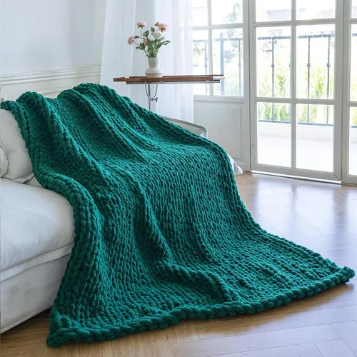 Miniatura 19 de Manta de Punto Grueso - Manta de Tiro Suave y Acogedora de Lujo 40 * 50, Manta 100% Tejida con Nudo de Cuerda para Sofá, Sofá, Decoración del Hogar