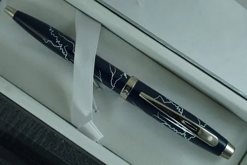 Miniatura 2 de Sheaffer Bolígrafo Thunder Lightning de edición especial 100 con ribete de níquel y diario Crispy Sheaffer a juego