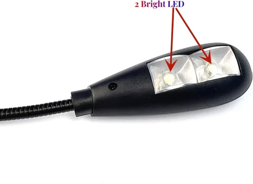 Miniatura 4 de Lámpara de lectura LED USB con ajuste regulable de 2 brillos y cuello de ganso flexible, para teclado de computadora portátil, banco de energía Negro