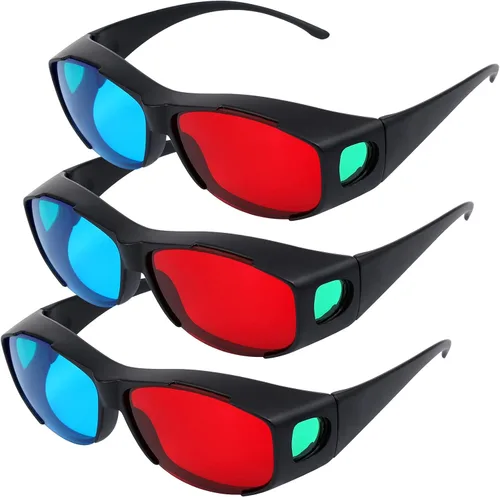 Gafas 3D de color rojo y azul 3D, gafas de juego de película 3D, diseño antipolarización, gafas de estilo 3D rojo-azul