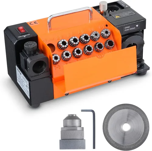 VEVOR Afilador de Brocas, Afiladora y Rectificadora de Brocas MR-13A 3-13mm, Ángulo de Punta Ajustable de 95° a 135°, Afiladora Portátil de Brocas