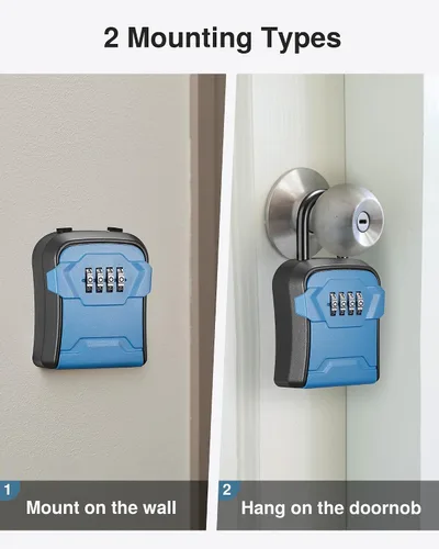 Miniatura 3 de Puroma Caja de Seguridad, Caja de Llaves con Cerradura de Montaje en Pared y Caja de Seguridad Portátil con Código Reiniciable, Caja de Seguridad